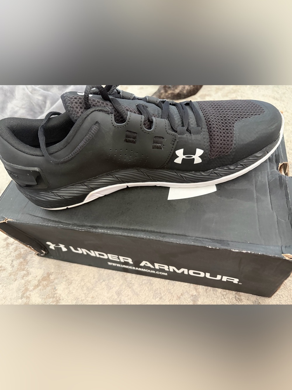 Under Armour Men’s Black and White Training Sneakers UA COMMIT trainers